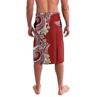 Aloha Polynesian Plumeria Flower Lavalava Red Color