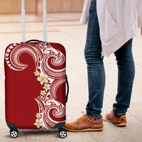 Aloha Polynesian Plumeria Flower Luggage Cover Red Color LT03 Red - Polynesian Pride