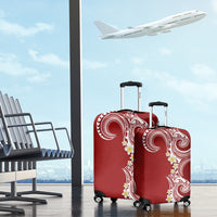 Aloha Polynesian Plumeria Flower Luggage Cover Red Color LT03 - Polynesian Pride