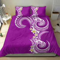 Aloha Polynesian Plumeria Flower Bedding Set Purple Color