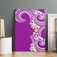 Aloha Polynesian Plumeria Flower Canvas Wall Art Purple Color