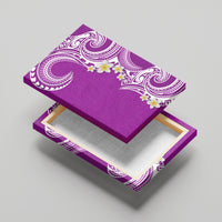 Aloha Polynesian Plumeria Flower Canvas Wall Art Purple Color