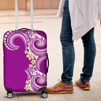 Aloha Polynesian Plumeria Flower Luggage Cover Purple Color LT03 Purple - Polynesian Pride