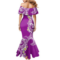 Aloha Polynesian Plumeria Flower Mermaid Dress Purple Color LT03 - Polynesian Pride