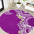 Aloha Polynesian Plumeria Flower Round Carpet Purple Color