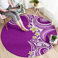 Aloha Polynesian Plumeria Flower Round Carpet Purple Color LT03 - Polynesian Pride