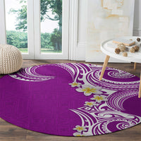Aloha Polynesian Plumeria Flower Round Carpet Purple Color LT03 - Polynesian Pride