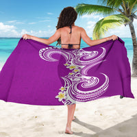 Aloha Polynesian Plumeria Flower Sarong Purple Color