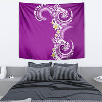 Aloha Polynesian Plumeria Flower Tapestry Purple Color