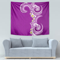 Aloha Polynesian Plumeria Flower Tapestry Purple Color