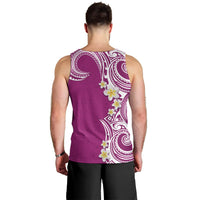Aloha Polynesian Plumeria Flower Men Tank Top Pink Color LT03 - Polynesian Pride
