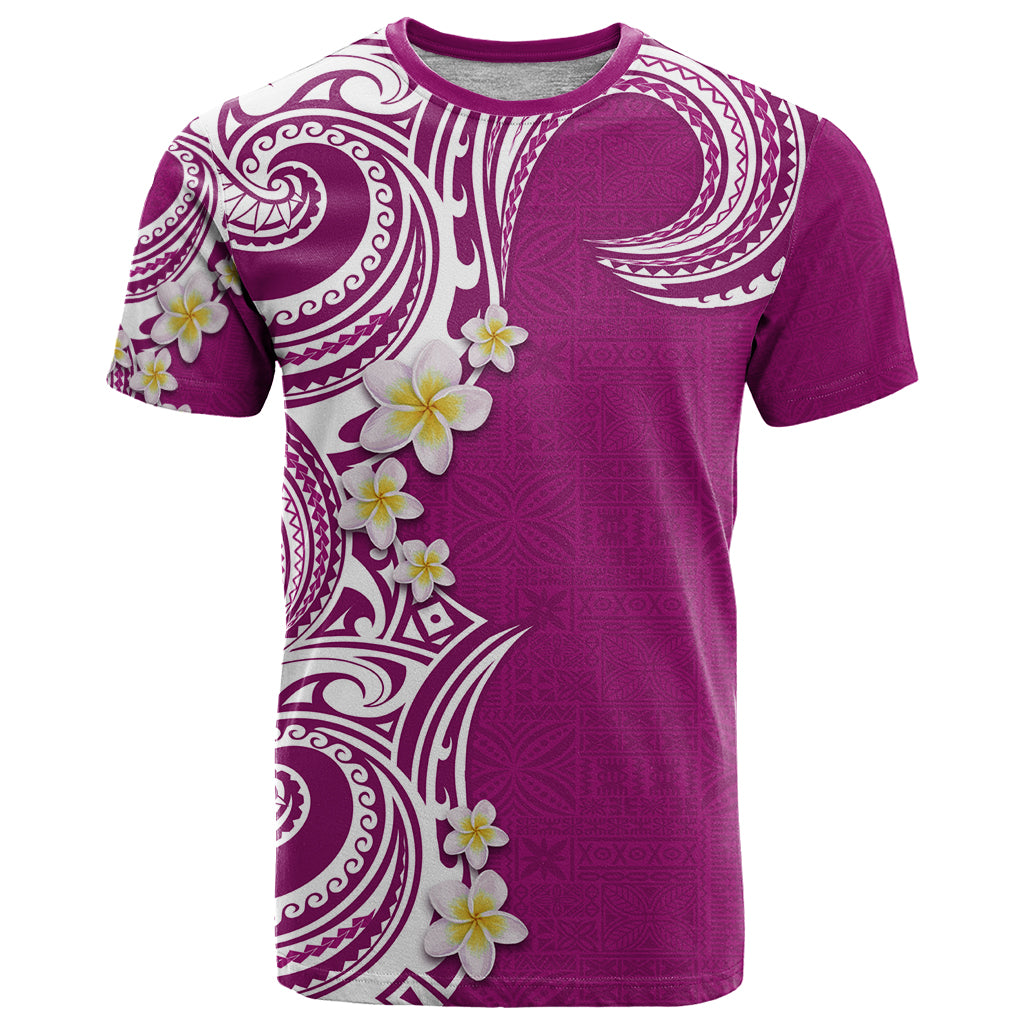 Aloha Polynesian Plumeria Flower T Shirt Pink Color