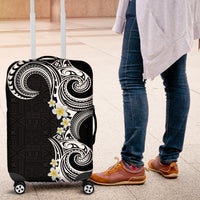 Aloha Polynesian Plumeria Flower Luggage Cover Black White Color LT03 Black - Polynesian Pride