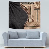 Samoa Siapo Motif and Tapa Pattern Half Style Tapestry Beige Color
