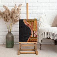 Samoa Siapo Motif and Tapa Pattern Half Style Canvas Wall Art Yellow Color