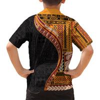 Samoa Siapo Motif and Tapa Pattern Half Style Hawaiian Shirt Yellow Color