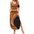 Samoa Siapo Motif and Tapa Pattern Half Style Summer Maxi Dress Yellow Color