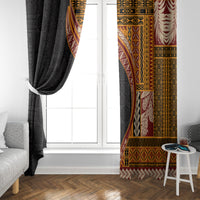 Samoa Siapo Motif and Tapa Pattern Half Style Window Curtain Yellow Color LT03 - Polynesian Pride