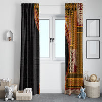 Samoa Siapo Motif and Tapa Pattern Half Style Window Curtain Yellow Color LT03 - Polynesian Pride