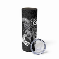 Aotearoa Maori Sea Animals Tribal Skinny Tumbler Manta Ray and Shark Moko Pattern Black Color