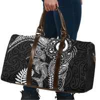 Aotearoa Maori Sea Animals Tribal Travel Bag Manta Ray and Shark Moko Pattern Black Color