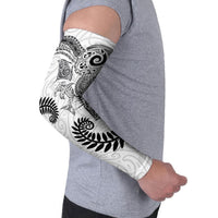 Aotearoa Maori Sea Animals Tribal Arm Sleeves Manta Ray and Shark Moko Pattern White Color