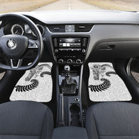 Aotearoa Maori Sea Animals Tribal Car Mats Manta Ray and Shark Moko Pattern White Color