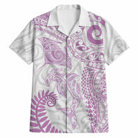 Aotearoa Maori Sea Animals Tribal Hawaiian Shirt Manta Ray and Shark Moko Pattern Pink Color LT03 Pink - Polynesian Pride