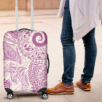 Aotearoa Maori Sea Animals Tribal Luggage Cover Manta Ray and Shark Moko Pattern Pink Color