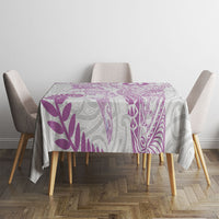 Aotearoa Maori Sea Animals Tribal Tablecloth Manta Ray and Shark Moko Pattern Pink Color
