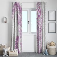 Aotearoa Maori Sea Animals Tribal Window Curtain Manta Ray and Shark Moko Pattern Pink Color