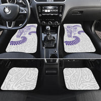 Aotearoa Maori Sea Animals Tribal Car Mats Manta Ray and Shark Moko Pattern Purple Color