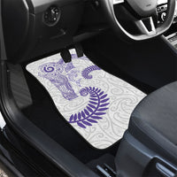 Aotearoa Maori Sea Animals Tribal Car Mats Manta Ray and Shark Moko Pattern Purple Color