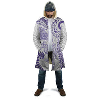 Aotearoa Maori Sea Animals Tribal Cloak Manta Ray and Shark Moko Pattern Purple Color