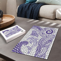Aotearoa Maori Sea Animals Tribal Puzzle Manta Ray and Shark Moko Pattern Purple Color