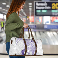 Aotearoa Maori Sea Animals Tribal Travel Bag Manta Ray and Shark Moko Pattern Purple Color