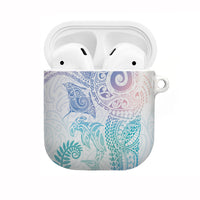 Aotearoa Maori Sea Animals Tribal AirPods Case Manta Ray and Shark Moko Pattern Sweet Pastel