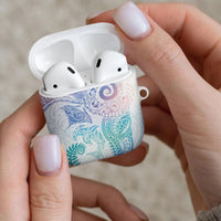 Aotearoa Maori Sea Animals Tribal AirPods Case Manta Ray and Shark Moko Pattern Sweet Pastel