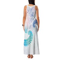 Aotearoa Maori Sea Animals Tribal Family Matching Tank Maxi Dress and Hawaiian Shirt Manta Ray and Shark Moko Pattern Sweet Pastel