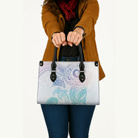 Aotearoa Maori Sea Animals Tribal Leather Bag Manta Ray and Shark Moko Pattern Sweet Pastel