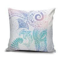 Aotearoa Maori Sea Animals Tribal Pillow Cover Manta Ray and Shark Moko Pattern Sweet Pastel