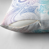 Aotearoa Maori Sea Animals Tribal Pillow Cover Manta Ray and Shark Moko Pattern Sweet Pastel