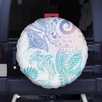 Aotearoa Maori Sea Animals Tribal Spare Tire Cover Manta Ray and Shark Moko Pattern Sweet Pastel