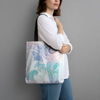 Aotearoa Maori Sea Animals Tribal Tote Bag Manta Ray and Shark Moko Pattern Sweet Pastel