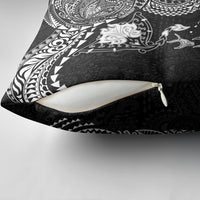 Hawaiian Manta Ray Tribal Pillow Cover Polynesian Art Motifs Black Color