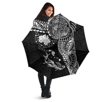 Hawaiian Manta Ray Tribal Umbrella Polynesian Art Motifs Black Color