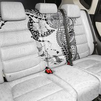 Hawaiian Manta Ray Tribal Back Car Seat Cover Polynesian Art Motifs White Color