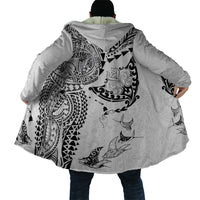 Hawaiian Manta Ray Tribal Cloak Polynesian Art Motifs White Color