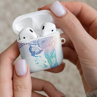 Hawaiian Manta Ray Tribal AirPods Case Polynesian Art Motifs Sweet Pastel