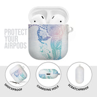 Hawaiian Manta Ray Tribal AirPods Case Polynesian Art Motifs Sweet Pastel